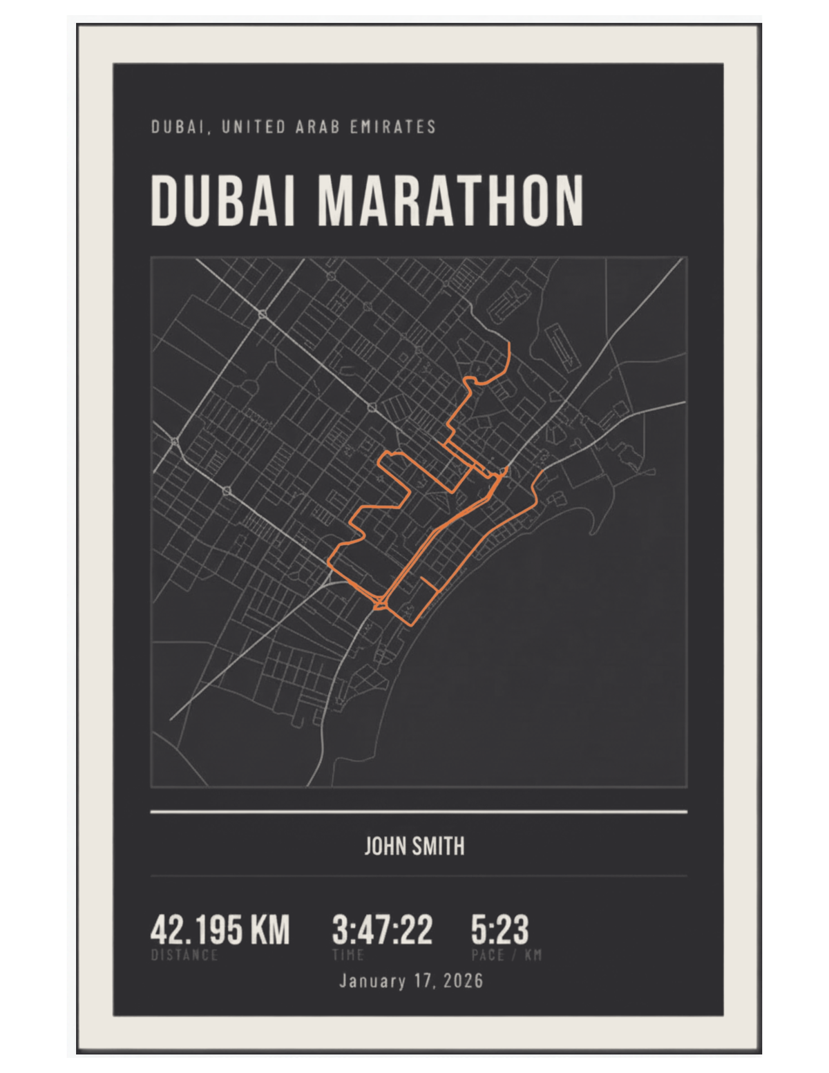 Custom Marathon Route Poster