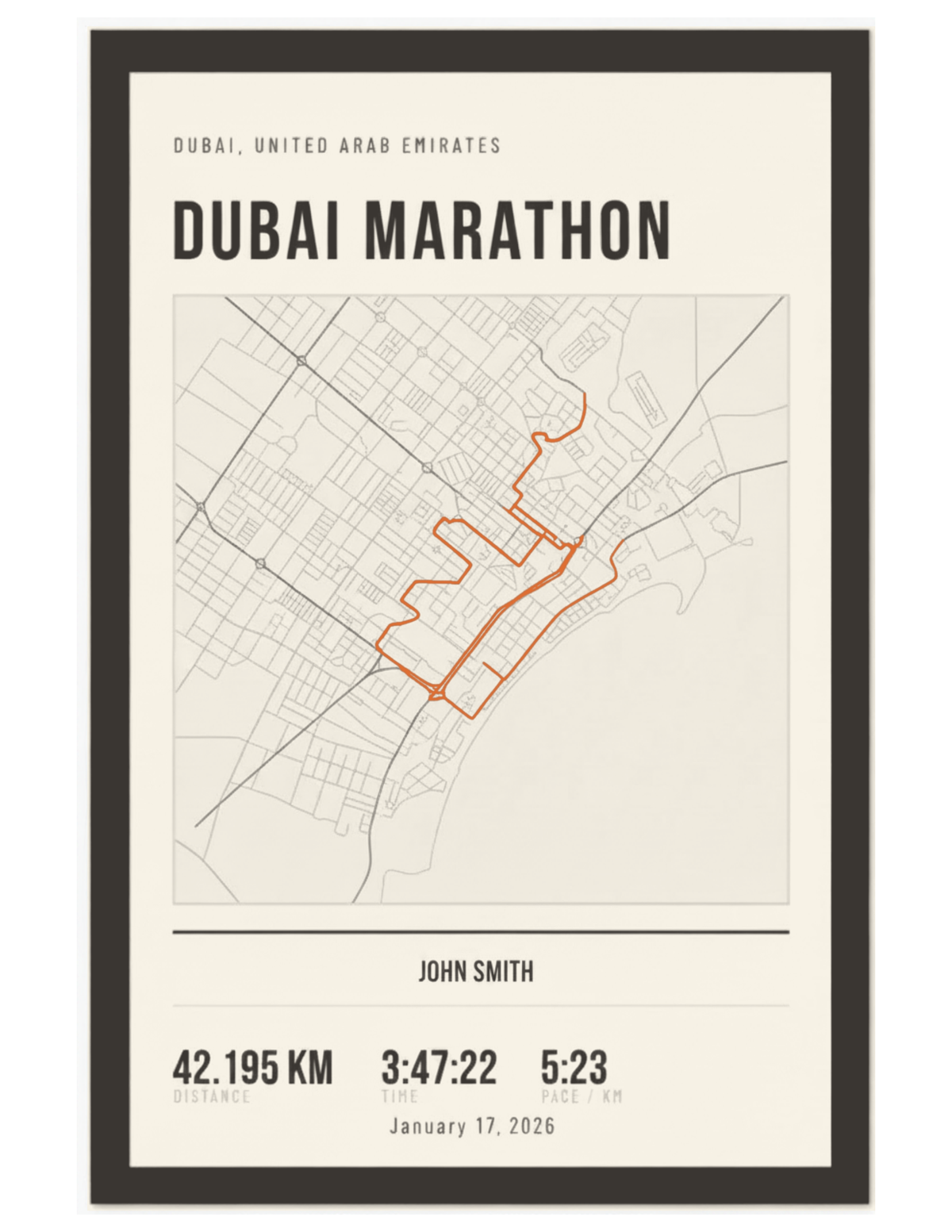 Custom Marathon Route Poster