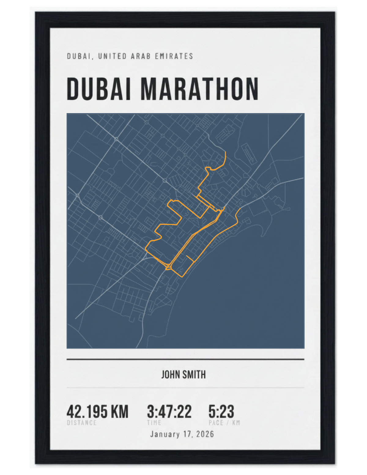 Custom Marathon Route Poster