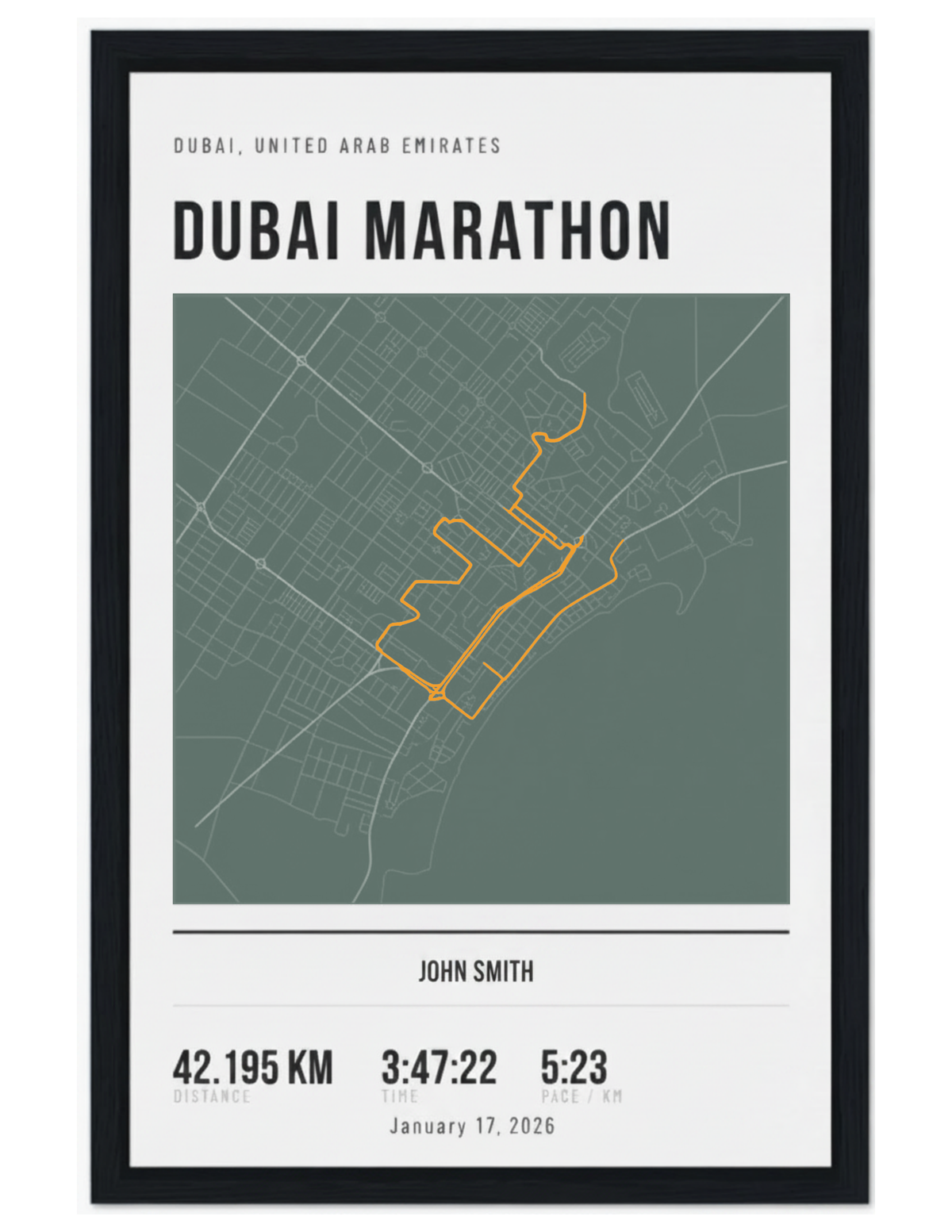 Custom Marathon Route Poster